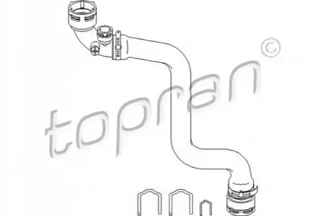 Патрубок системи охолодження BMW 3 (E46) 1.6/1.8i (M43) 97-06 (зверху) (L) TOPRAN / HANS PRIES 501562