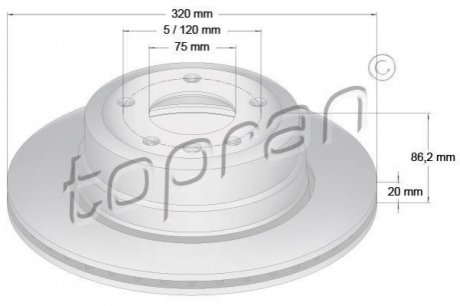 Тормозной диск TOPRAN / HANS PRIES 502874 (фото 1)