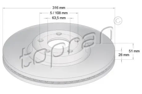 Тормозные диски TOPRAN / HANS PRIES 631170 Купить в Украине