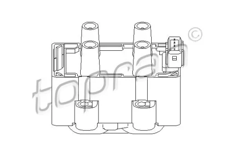 Котушка запалювання RENAULT CLIO I, CLIO II, KANGOO, KANGOO EXPRESS, LAGUNA II, MEGANE I, MEGANE I COACH, TWINGO I 1.2/1.2LPG/2.0 01.96- TOPRAN / HANS PRIES 700221