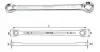 (EN) Double-ended ring wrench E-TORX, E16xE22, тип: пряме, довжина: 204 мм, 1 шт Toptul (AAEE1622) зображення 2