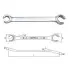 Фото (EN) Double-ended flare nut wrench 12-кутна, 14x17, тип: пряме, 15°, довжина: 190 мм, 1 шт, для гальмівіних трубок / для гідравлічних шлангів / для паливних ліній / (EN) for flare nut Toptul (AEEA1417) зображення 2
