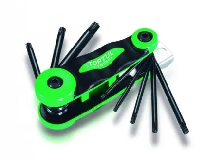 Набор складной ключей TORX: T9-T40 (материал CRV-6150) Toptul AIFB0801