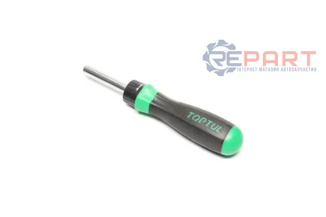 Ручка для біт (трещотка) HEX, дюймовий розмір: 1/4", з храповим механізмом магнітна, довжина: 55 мм, довжина 2: 185 мм Toptul FTEA0806