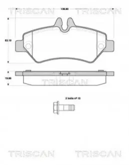 Колодки гальмівні (задні) MB Sprinter 209-319CDI/VW Crafter 06 TRISCAN 811010558 Купити в Україні