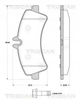 Колодки гальмівні (задні) MB Sprinter 411-519CDI/VW Crafter 06- (спарка) TRISCAN 811010559 Купити в Україні