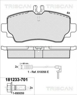 Колодки тормозные дисковые TRISCAN 811023022 (фото 1)