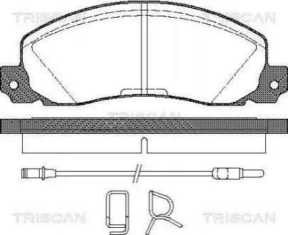 Колодки гальмівні (передні) Renault Trafic 80-01/Opel Arena 97-01 (+датчики) TRISCAN 811025846 Купити в Україні