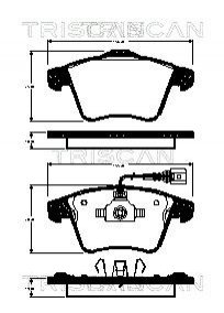 Колодки гальмівні дискові - 8110 29167 (7H0698151B, 7H0698151) TRISCAN 811029167