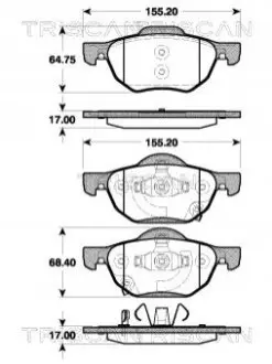 Колодки гальмівні (передні) Honda Accord 03-12 TRISCAN 811040010 Купити в Україні
