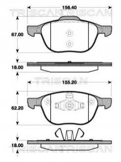 Колодки тормозные дисковые - 8110 50023 (1223682, 1321517, 1360305) TRISCAN 811050023