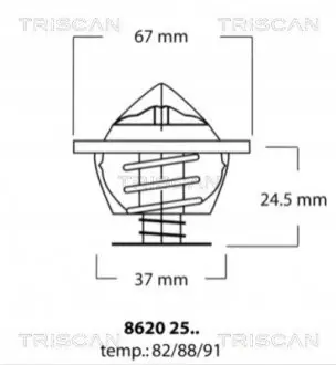 Термостат Audi A4/A6/VW Passat 2.4-2.8 97-05 (92°) TRISCAN 8620 2591