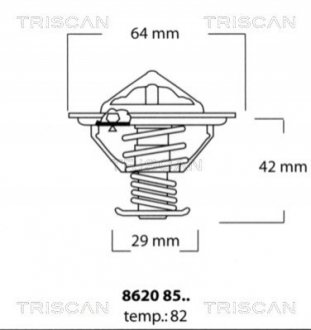 Термостат системы охлаждения TRISCAN 86208582 (фото 1)