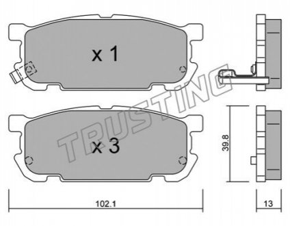 Колодки тормозные дисковые - 624.0 (N0Y72648ZB, N0Y92643ZA, N0Y92643ZB) TRUSTING 6240