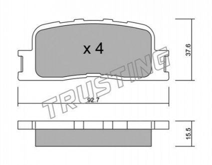 Колодки тормозные дисковые - 769.0 (04466YZZAN, 0446633140, 0446633100) TRUSTING 7690