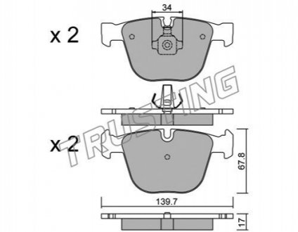 Колодки тормозные дисковые TRUSTING 7890 (фото 1)