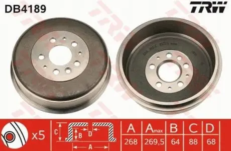Тормозной барабан TRW DB4189