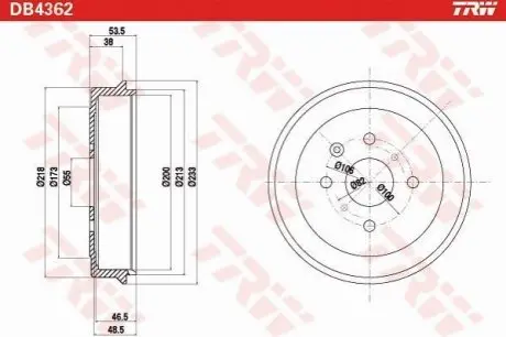 Тормозной барабан TRW DB4362