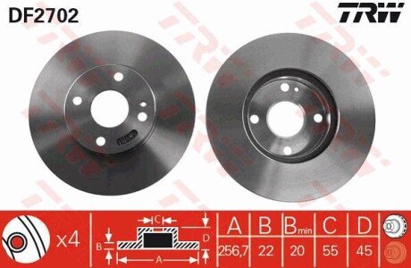 Диск тормозной TRW DF2702 (фото 1)