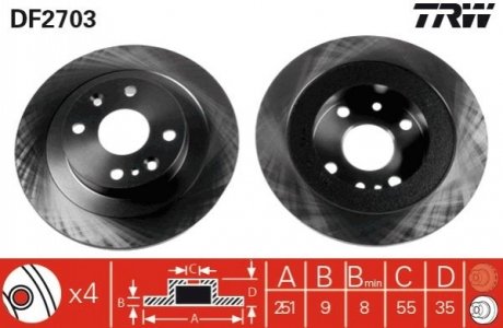 Диск тормозной TRW DF2703 (фото 1)