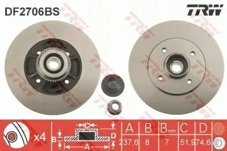 Тормозной диск TRW DF2706BS