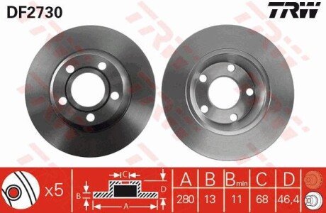 Диск тормозной TRW DF2730