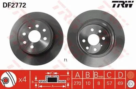 Диск тормозной TRW DF2772