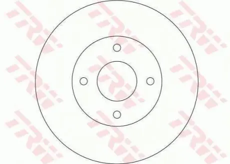 Диск гальмівний передн Лів/Прав NISSAN 200SX, ALMERA II, PRIMERA, SENTRA V 1.5-2.2D 07.88-12.06 TRW DF4169