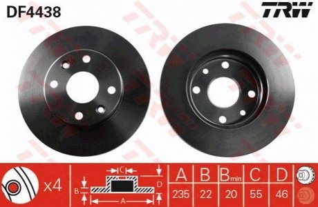 Гальмівний диск TRW DF4438 (фото 1)