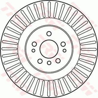 Фото Диск гальмівний (передній) MB M-class (W164)/R 05- (350x32) (з покриттям) (вентил.) TRW (DF6013S) зображення 1
