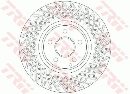 Фото Диск гальмівний (передній) MB E-class (W211/S211) 03-09 (330x32) (вентил./перф.) TRW (DF6079S) зображення 1