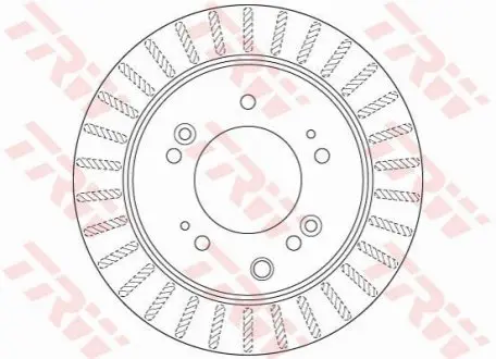Диск гальмівний задн Лів/Прав KIA SORENTO I 2.5D/3.3 08.02-12.11 TRW DF6191S Купити в Україні