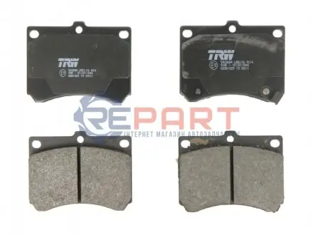 Комплект гальмівних колодок передн, FORD USA ESCORT MAZDA 121 II, 323 C IV, 323 C V, 323 F IV, 323 F V, 323 P V, 323 S IV, 323 S V, 323 S VI, DEMIO, MX-3 1.3-2.0D 06.89-07.03 TRW GDB1029