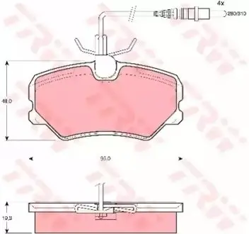 Тормозные колодки, дисковые. TRW GDB1039