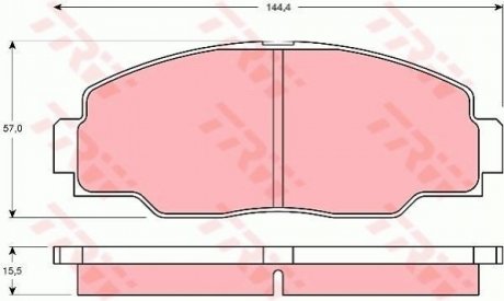 Гальмівні колодки, дискове гальмо (набір) TRW GDB1042 (фото 1)