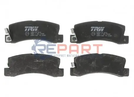 Комплект гальмівних колодок задн, GEO STORM LEXUS ES, RX TOYOTA AVENSIS, CALDINA, CAMRY, CARINA E VI, CARINA IV, CARINA V, CELICA, COROLLA, CORONA, HARRIER 1.3-3.0 10.83 TRW GDB1168