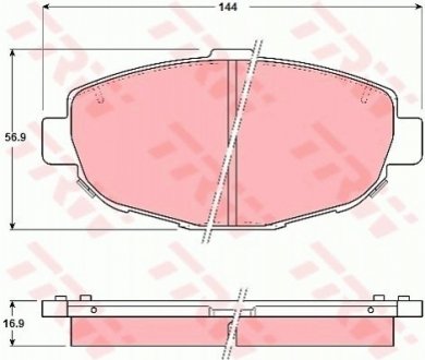 Тормозные колодки, дисковый тормоз.) - (0446550040, 0446530270, 0449130340) TRW GDB1184 (фото 1)