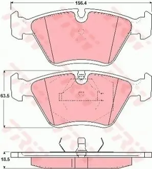 Комплект гальмівних колодок передн, AUDI 100 C3, 200 C3, COUPE B3 2.0-2.5D 09.83-12.91 TRW GDB1355