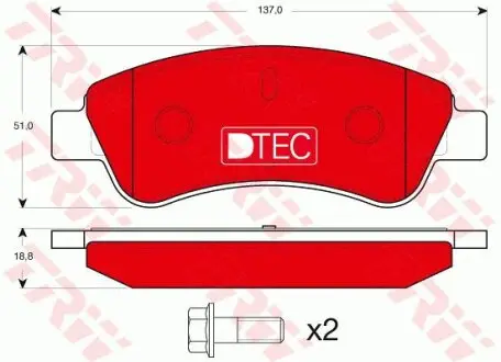 Керамічні гальмівні колодки передн, DS DS 3 CITROEN BERLINGO, C2, C3 I, C3 II, C3 PICASSO, C4, C4 CACTUS, C4 I, C-ELYSEE, DS3, XSARA, XSARA PICASSO OPEL CORSA F, ROCKS-E 1.0-Electric 06.96 TRW GDB1463DTE