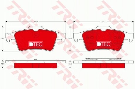 Комплект тормозных колодок, дисковый тормоз TRW GDB1469DTE (фото 1)