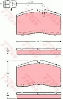 Комплект гальмівних колодок передн, AUDI A8 D2 2.5D-6.0 03.94-09.02 TRW GDB1506
