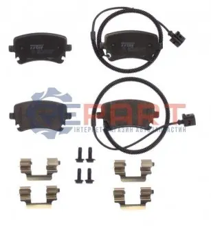 Комплект гальмівних колодок задн, BENTLEY CONTINENTAL VW PHAETON 3.0D-6.0 04.02-07.18 TRW GDB1508