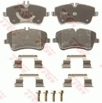 Комплект гальмівних колодок передн, MERCEDES C (CL203), C T-MODEL (S203), C (W203), CLC (CL203), CLK (A209), CLK (C209), CLS (C219), E T-MODEL (S211), E (W211), S (C215) 1.6-6.2 03.99-01.12 TRW GDB1514