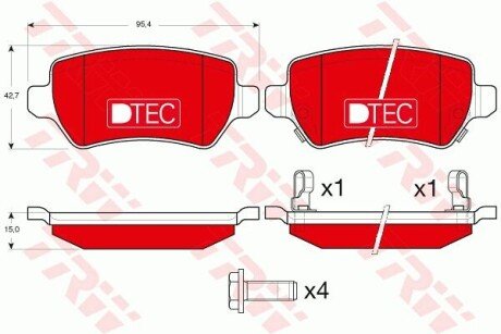 Колодки тормозные, дисковые TRW GDB1515DTE