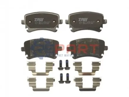 Комплект гальмівних колодок задн, AUDI A4 B6, A4 B7, A6 ALLROAD C6, A6 C5, A6 C6, A8 D3 BENTLEY CONTINENTAL, CONTINENTAL FLYING SPUR VW CALIFORNIA T5 CAMPER 1.9D-Electric 07.02-08.24 TRW GDB1516 Купити в Україні