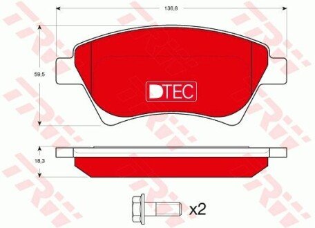 Керамические тормозные колодки передние TRW GDB1552DTE