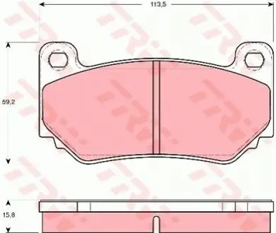 Комплект гальмівних колодок передн, MG MGF, TF 1.8 10.01-12.09 TRW GDB1568