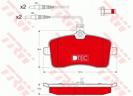 Комплект тормозных колодок, дисковый тормоз TRW GDB1594DTE