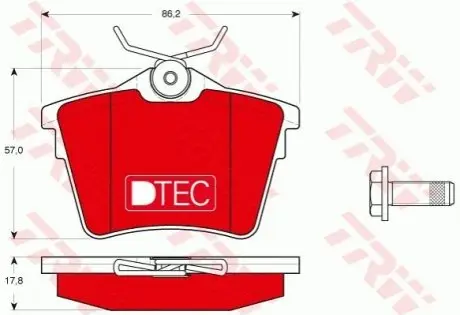 Керамічні гальмівні колодки задн, CITROEN C5 III PEUGEOT 407, 607 1.6-3.0D 02.00 TRW GDB1596DTE