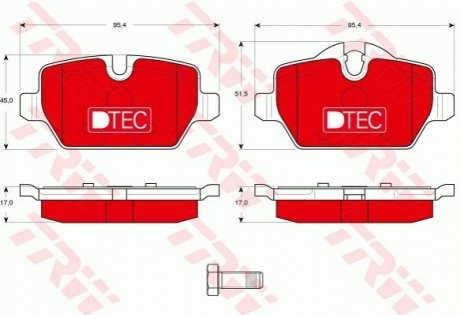 Тормозные колодки, дисковые. TRW GDB1612DTE